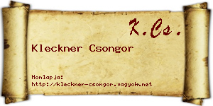 Kleckner Csongor névjegykártya
